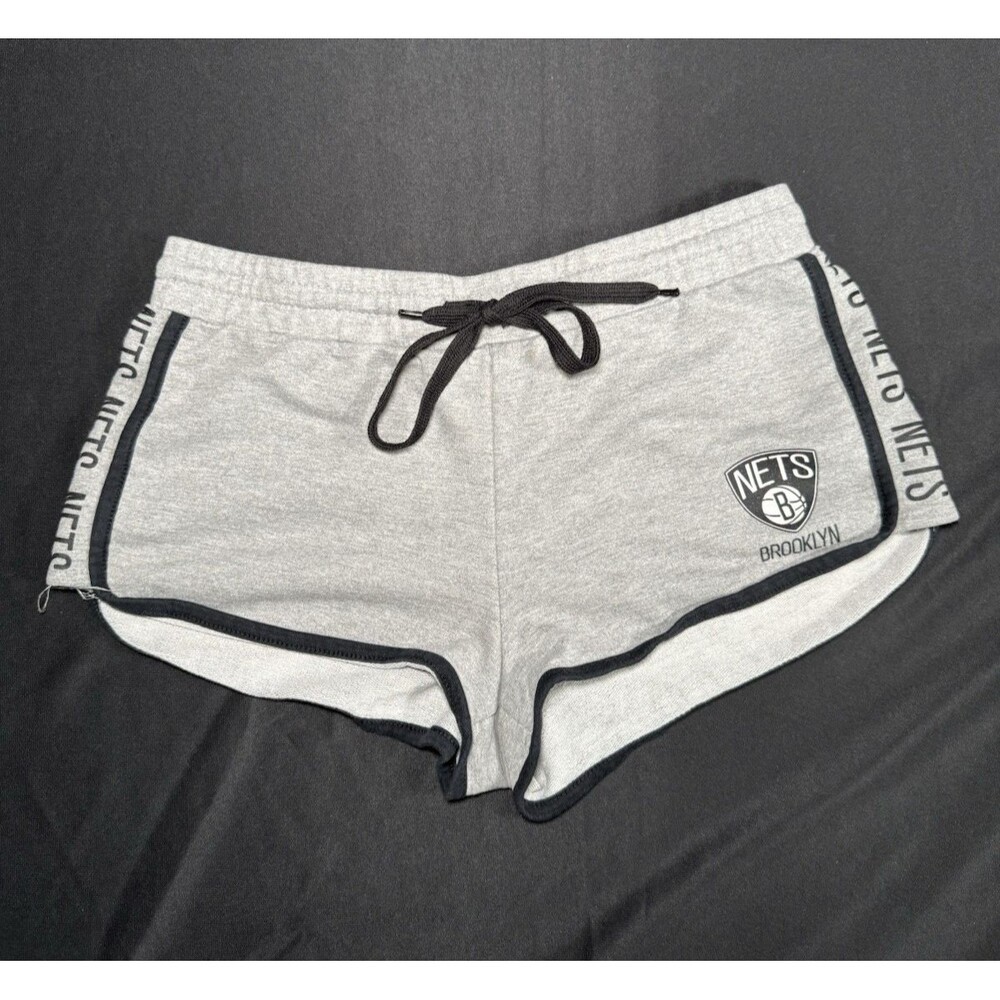 Y2K NBA New York Brooklyn Nets Micro Sweat Shorts Grey Small Basketball Flirty